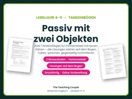 Vorschau - Arbeitsblätter - Passiv mit zwei Objekten – Tandembögen - Deckblatt