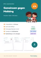 Vorschau - Arbeitsblätter - Mobbing und Zivilcourage Klasse 3 und 4 – Streit oder Mobbing, sicher helfen: Ethik differenziert mit Lösungen - Deckblatt