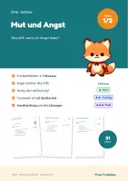 Vorschau - Arbeitsblätter - Mut und Angst Klasse 1 und 2 – Gefühle verstehen, mutig oder leichtsinnig: Ethik differenziert mit Lösungen - Deckblatt