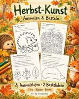 Vorschau - Arbeitsblätter - Herbst Kunst Ausmalen und Basteln - Deckblatt