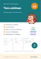 Vorschau - Arbeitsblätter - Tiere schützen Klasse 2 und 3 – Wildtiere, Haustiere, Lebensräume: Ethik differenziert mit Lösungen - Deckblatt