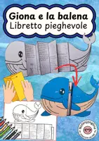 anteprima - Esercizi - Giona e la balena: libretto pieghevole da colorare - Pagina di copertina