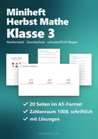 Vorschau - Arbeitsblätter - Miniheft Herbst Mathe Klasse 3 – Zahlenraum 1000, schriftlich addieren und subtrahieren | 20 Seiten A5 - Seite 1