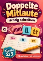 Vorschau - Arbeitsblätter - Doppelte Mitlaute richtig schreiben - Deckblatt