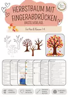 Vorschau - Mal- und Bastelvorlagen - Der Herbstbaum mit Fingerabdrücken - Bastelanleitung mit Differenzierung, editierbar - Deckblatt