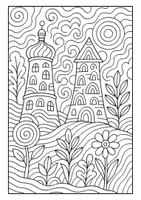 anteprima - Materiale per pittura e bricolage - Disegni da colorare nello stile di Hundertwasser - Pagina 2
