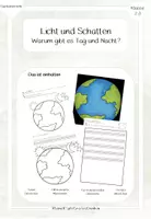 Vorschau - Arbeitsblätter - Licht und Schatten - Warum gibt es Tag und Nacht - Deckblatt