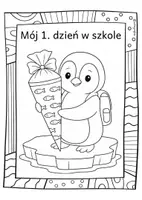zapowiedź - Szablony do malowania i rękodzieła - Pingwiny – kolorowanki na pierwszy dzień szkoły - strona 1