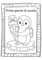 anteprima - Materiale per pittura e bricolage - Disegni da colorare pinguini – primo giorno di scuola - Pagina 1
