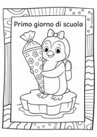 anteprima - Materiale per pittura e bricolage - Disegni da colorare pinguini – primo giorno di scuola - Pagina 2