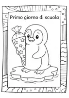 anteprima - Materiale per pittura e bricolage - Disegni da colorare pinguini – primo giorno di scuola - Pagina 3