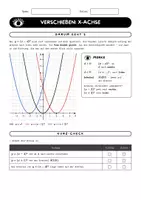 Vorschau - Arbeitsblätter - Parabel verschieben x-Achse Klasse 9–10 | y = (x − d)² | Arbeitsblätter mit Lösungen, 3 Niveaus - Seite 2