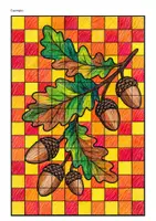 anteprima - Materiale per pittura e bricolage - Immagini a griglia d'autunno – disegni con colori a contrasto - Pagina 3