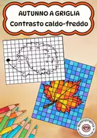anteprima - Materiale per pittura e bricolage - Immagini a griglia d'autunno – contrasto caldo-freddo - Pagina di copertina