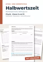 Vorschau - Stundenentwürfe - Halbwertszeit mit dem Würfelmodell - Deckblatt
