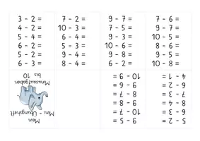 Vorschau - Arbeitsblätter - 2 x Miniübungsheft für die Addition und Subtraktiom im Zahlenraum bis 10 Klasse 1 - Deckblatt