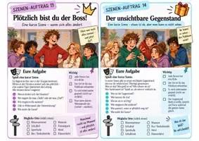 Vorschau - Bildkarten - Teil 2 - 8 Szenen für Theater AG - spontan, Improvisation Gruppenarbeit Schauspiel - Seite 3