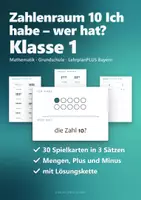 Vorschau - Spiele - Zahlenraum 10 Kartenspiel Ich habe – wer hat? Mengen, Plus und Minus | 30 Karten - Seite 1
