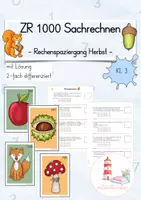 Vorschau - Arbeitsblätter - ZR 1000 Sachrechnen Rechenspaziergang Herbst (Kl. 3) - Deckblatt