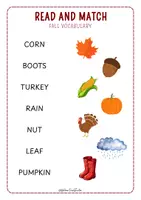 anteprima - Esercizi - Fall Phonics & Literacy Worksheets | CVC, Beginning & Ending Sounds, Autumn Vocabulary - schede inglese autunno - Pagina 2