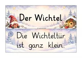 Vorschau - Arbeitsblätter - Wichtel Schleichdiktat - 2 Versionen: Wörter & Sätze - Seite 1