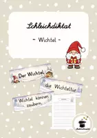 Vorschau - Arbeitsblätter - Wichtel Schleichdiktat - 2 Versionen: Wörter & Sätze - Deckblatt