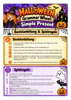 Vorschau - Spiele - HALLOWEEN Grammar Wheel – Simple Present (Klasse 5-6) - Seite 1