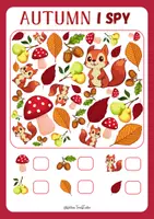 anteprima - Esercizi - Cerca e Trova Autunnale – Autumn I SPY - Counting, Early math - Conteggio, Attenzione e Matematica - Pagina 1