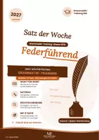Vorschau - Stundenentwürfe - Satz der Woche – Grammatik-Training Klasse 9/10 | Heft + A3-Übersicht + Besprechungs-PowerPoint (Deutsch RS BW) - Deckblatt