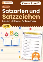 Vorschau - Arbeitsblätter - Satzarten und Satzzeichen Klasse 2 und 3 | Übungsheft Redezeichen | mit Lösungen - Deckblatt