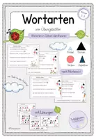 Vorschau - Arbeitsblätter - Wortarten in Sätzen: Frühling - 4 Übungsblätter (mit Montessori Symbolen) - Deckblatt
