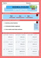 Vorschau - Arbeitsblätter - Dezimalzahlen: Subtraktion - Einstieg - Seite 3