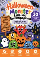 Vorschau - Arbeitsblätter - Halloween-Aktivitätsbuch - Zählen, Nachspuren, Rätsel, Labyrinthe, Formen, Farben, Sortieren - Deckblatt