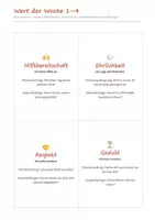 Vorschau - Poster - Wert der Woche – 20 Wochenwerte mit Reflexion, Tagebuch und Urkunden | Soziales Lernen Grundschule - Seite 3