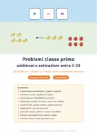 anteprima - Esercizi - Problemi classe prima: addizioni e sottrazioni entro il 20 - Pagina di copertina