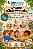 Vorschau - Merkblätter - Unsere Klassenregeln – Wimpel für ein starkes Miteinander - Deckblatt