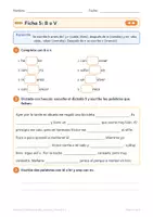 Vista previa - Hojas de trabajo - Dictados 3º Primaria gratis: normas y ficha B o V - página 1