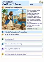 Vorschau - Arbeitsblätter - Jona – Gott gibt eine neue Chance | Religion Klasse 3 Arbeitsblätter | Evangelische Religionslehre | 10 Arbeitsblätter als PDF - Seite 1