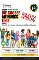 Vorschau - Spiele - Meinungslinie Grundschule kostenlos – 12 Fragekarten, Schilder & Fairness-Plakat | - Deckblatt