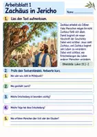 Vorschau - Arbeitsblätter - Zachäus begegnet Jesus | Religion Klasse 3 Arbeitsblätter | Evangelische Religionslehre | 10 Arbeitsblätter als PDF - Seite 1