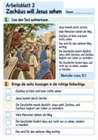 Vorschau - Arbeitsblätter - Zachäus begegnet Jesus | Religion Klasse 3 Arbeitsblätter | Evangelische Religionslehre | 10 Arbeitsblätter als PDF - Seite 2