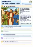 Vorschau - Arbeitsblätter - Der verlorene Sohn | Religion Klasse 3 Arbeitsblätter | Evangelische Religionslehre | 10 Arbeitsblätter als PDF - Seite 1