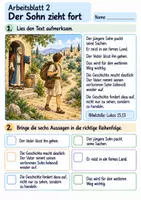 Vorschau - Arbeitsblätter - Der verlorene Sohn | Religion Klasse 3 Arbeitsblätter | Evangelische Religionslehre | 10 Arbeitsblätter als PDF - Seite 2