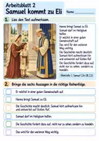 Vorschau - Arbeitsblätter - Samuel hört Gottes Ruf | Religion Klasse 3 Arbeitsblätter | Evangelische Religionslehre | 10 Arbeitsblätter als PDF - Seite 2