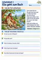 Vorschau - Arbeitsblätter - Elia – Gott sorgt für ihn | Religion Klasse 3 Arbeitsblätter | Evangelische Religionslehre | 10 Arbeitsblätter als PDF - Seite 1