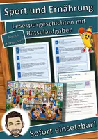 Vorschau - Arbeitsblätter - Sport und Ernährung – Energie fürs Training – Lesespurgeschichte mit Rätselaufgaben (Klasse 9) - Deckblatt
