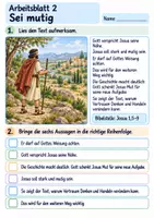 Vorschau - Arbeitsblätter - Josua – Gott schenkt Mut | Religion Klasse 3 Arbeitsblätter | Evangelische Religionslehre | 10 Arbeitsblätter als PDF - Seite 2