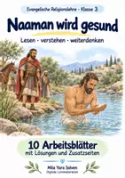 Vorschau - Arbeitsblätter - Naaman wird gesund | Religion Klasse 3 Arbeitsblätter | Evangelische Religionslehre | 10 Arbeitsblätter als PDF - Deckblatt