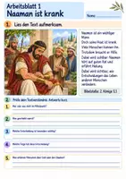 Vorschau - Arbeitsblätter - Naaman wird gesund | Religion Klasse 3 Arbeitsblätter | Evangelische Religionslehre | 10 Arbeitsblätter als PDF - Seite 1