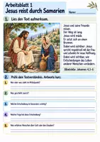 Vorschau - Arbeitsblätter - Jesus und die Frau am Brunnen | Religion Klasse 3 Arbeitsblätter | Evangelische Religionslehre | 10 Arbeitsblätter als PDF - Seite 1